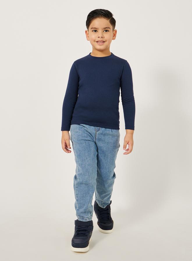 ستايلي تيشيرت سادة بياقة دائرية - Image 2